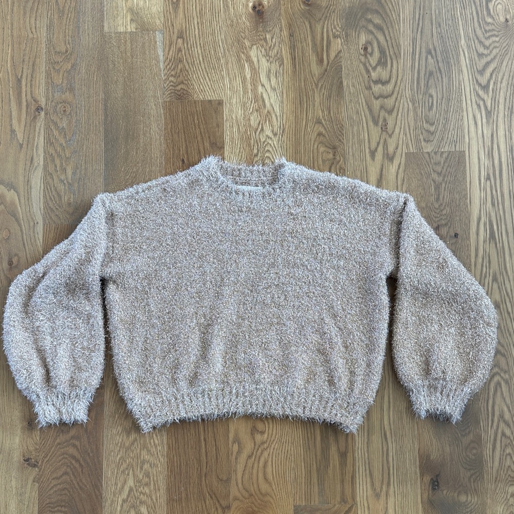 Fuzzy gold metallic Sweater